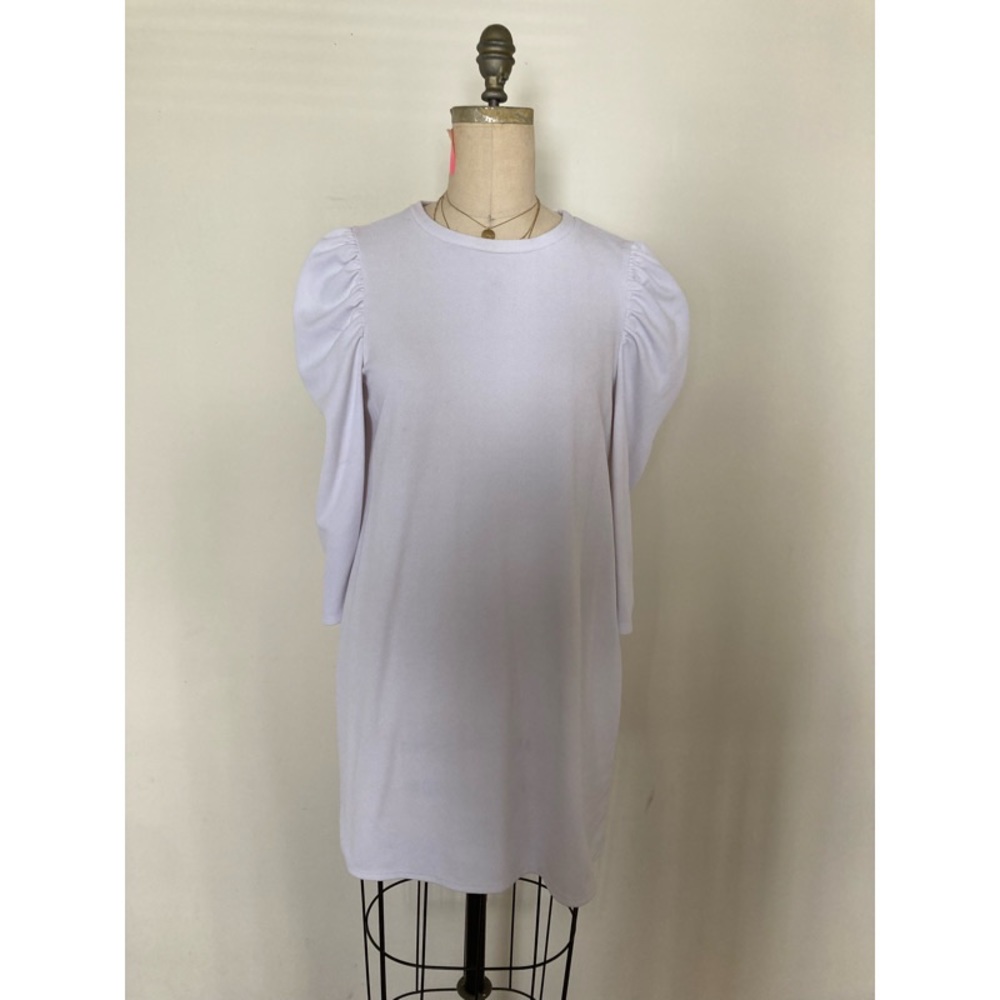 ASOS white puckered sleeve dress